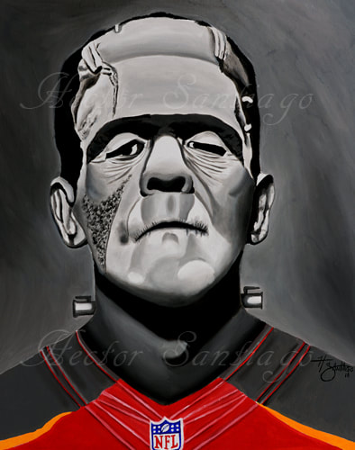 Tampa Bay Bucs Frankenstein Art - Oil on Canvas