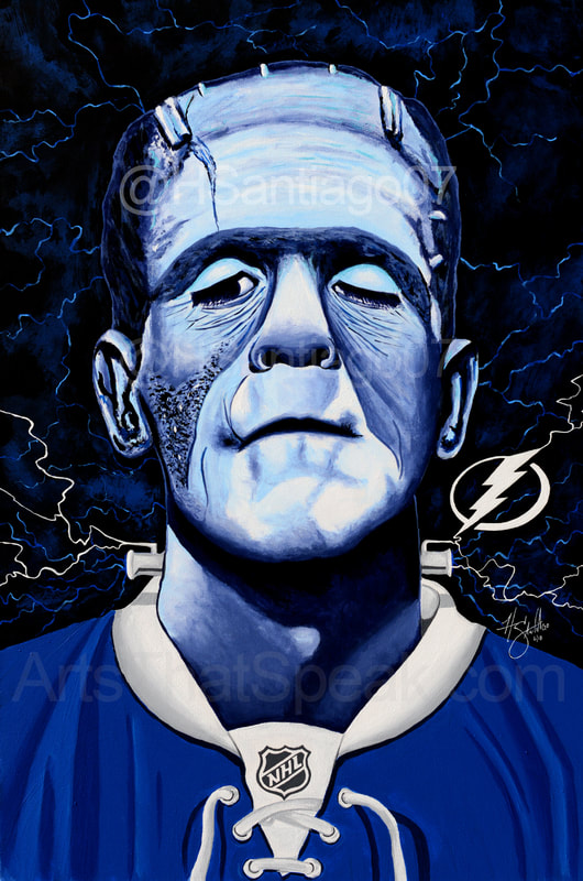 Tampa Bay Lightning Frankenstein Art - Acrylics on Canvas
