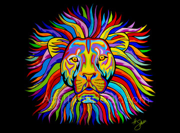 Lion King - Acrylic Painting. Artist Hector Santiago.