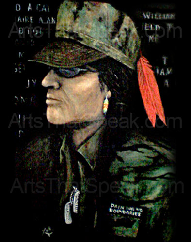 Lola R Swimmer - Acrylics on Canvas - Military Art - American Art - Native American Art